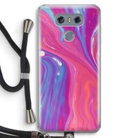 Paarse stroom: LG G6 Transparant Hoesje met koord