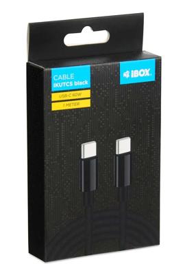 iBOX IKUTC USB-C kabel 60W 1m Zwart