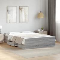 Bedframe met lades bewerkt hout grijs sonoma eiken 120x200 cm