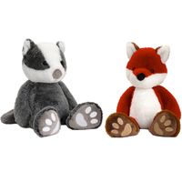 Pluche knuffels combi-set dieren vos en das 25 cm