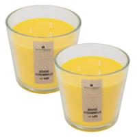 Atmosphera Candles Geurkaars - 2x - in glas - citronella aroma - 40 branduren - 13 x 12 cm