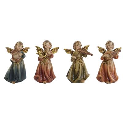Kerstversiering DKD Home Decor Multicolour Engel 6 x 3,9 x 9,8 cm (4 Stuks)