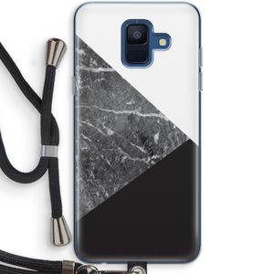Combinatie marmer: Samsung Galaxy A6 (2018) Transparant Hoesje met koord