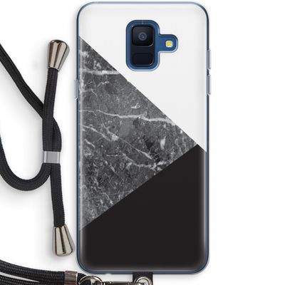 Combinatie marmer: Samsung Galaxy A6 (2018) Transparant Hoesje met koord