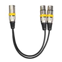 2055MFK-03 2 In1 XLR male naar dubbele vrouwelijke microfoon audio kabel lengte: 0.3 m (geel)