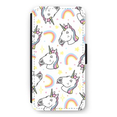 Rainbow Unicorn: iPhone 11 Flip Hoesje