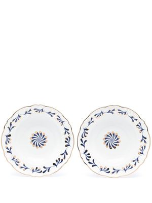 Bitossi Home lot de 2 assiettes Marino à imprimé abstrait - Blanc