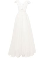 Jenny Packham robe longue évasée en tulle à sequins brodés - Blanc