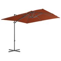 The Living Store Parasol - Hangend - Terracotta - 250x250x247 cm - UV-beschermend en anti-vervagend - Met kruisvoet -