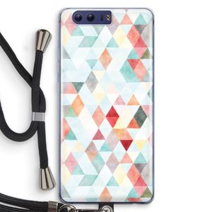 Gekleurde driehoekjes pastel: Honor 9 Transparant Hoesje met koord