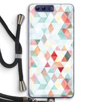 Gekleurde driehoekjes pastel: Honor 9 Transparant Hoesje met koord
