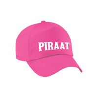 Foute piraat verkleed pet roze volwassenen - thumbnail