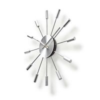 Nedis CLWA004MT34 Ronde Wandklok Diameter 34 Cm Zilver - thumbnail