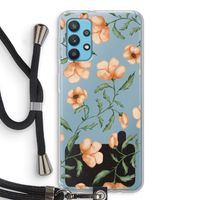 Peachy flowers: Samsung Galaxy A32 4G Transparant Hoesje met koord