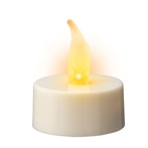 LED theelichtjes/waxinelichtjes - 24x st - wit - flikkerende vlam - warm wit