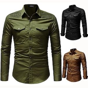 Voor heren Wandeljack Wandelshirt Lange mouw Hemd Jas Kleding Bovenlichaam Buiten Sneldrogend Lichtgewicht Ademend Zweetafvoerend Herfst Lente Zomer Leger groen Zwart khaki Jagen Vissen Klimmen miniinthebox