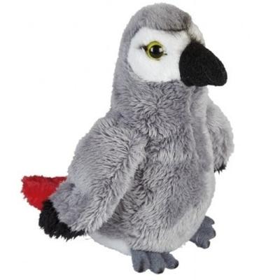 Ravensden Pluche grijze roodstaart papegaai knuffel - 15 cm Ravensden Pluche grijze roodstaart papegaai knuffel - 15 cm