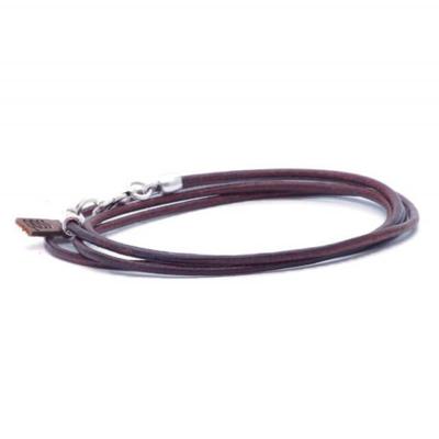 Qoss Leren Ketting Noa Bruin 85 cm