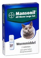 Mansonil All Worm XL Cat ontwormingsmiddel voor de grote kat 2tbl