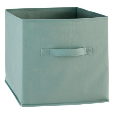 Opbergmand/kastmand Square Box - karton/kunststof - 29 liter - zeegroen - 31 x 31 x 31 cm