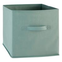 Opbergmand/kastmand Square Box - karton/kunststof - 29 liter - zeegroen - 31 x 31 x 31 cm