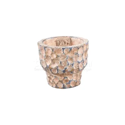 PTMD Bloempot Liselot Bruin Rond Ø9cm