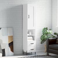Hoge kast 34,5x34x180 cm bewerkt hout wit