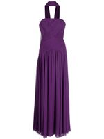 Elie Saab robe longue à design drapé - Violet