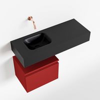 Toiletmeubel Mondiaz Andor | 80 cm | Meubelkleur Fire | Lex vrijhangend wastafel Urban Links | Zonder kraangat Toiletmeubel Mondiaz Andor | 80 cm | Meubelkleur Fire | Lex vrijhangend wastafel Urban Links | Zonder kraangat