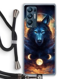 Wolf Dreamcatcher: Oppo Find X3 Neo Transparant Hoesje met koord