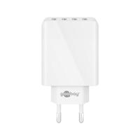 USB-A-adapter - USB-A-lader - 4 poorts - Quick charge - 2000mA - 30W - 5V - Wit