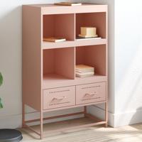 Hoge kast 68x39x111,5 cm staal roze