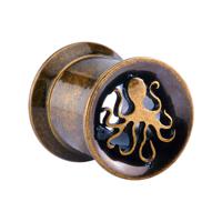 Double Flared Tunnel met Octopus Design Chirurgisch staal 316L Tunnels & Plugs