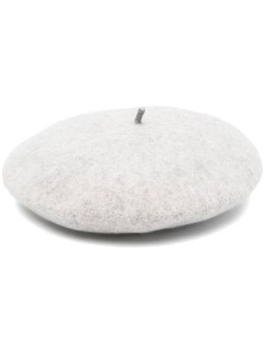 Brunello Cucinelli béret à perles - Gris