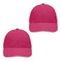 Baseball cap van 100% katoen - 2x - Roze - voor volwassenen - petjes