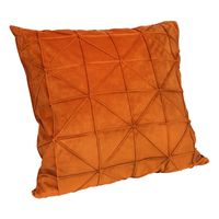 QUVIO Kussenhoes met grafisch patroon - 50 x 50 cm - Fluweel - Oranje - thumbnail
