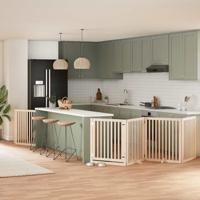 VidaXL Hondenhek inklapbaar met deur 8 panelen 640 cm populierenhout