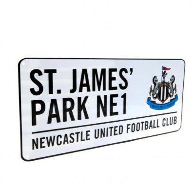 Newcastle United Straatbord - Wit (40cm x 18cm)