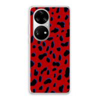 Red Leopard: Huawei P50 Pro Transparant Hoesje Red Leopard: Huawei P50 Pro Transparant Hoesje