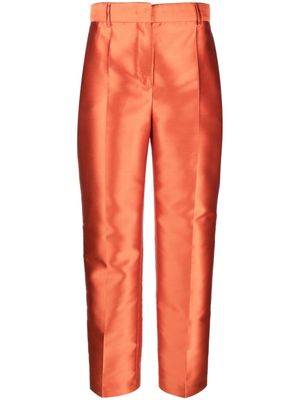 Alberta Ferretti pantalon en satin à coupe droite - Orange