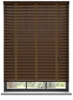 Aluminium jaloezie met ladderband - Bruin Mat