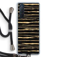 Gouden strepen: Sony Xperia 5 II Transparant Hoesje met koord