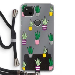 Sanseveria: Pixel 4a Transparant Hoesje met koord