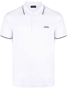 Zegna polo à logo brodé - Blanc