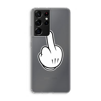 Middle finger black: Samsung Galaxy S21 Ultra Transparant Hoesje