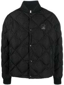 Emporio Armani veste bomber matelassée à patch logo - Noir