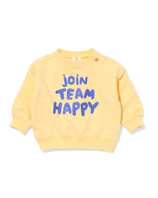 HEMA Baby Sweater Happy Geel (geel)