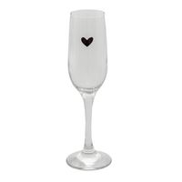 Clayre & Eef Champagneglas 200 ml Glas Hart Wijnglas Transparant Wijnglas - thumbnail