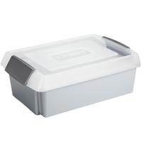 Sunware opslagbox - 30 liter - grijs - 60 x 40 x 17 cm - kunststof - met hoge deksel