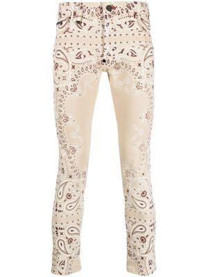 Philipp Plein jean skinny à motif cachemire - Tons neutres